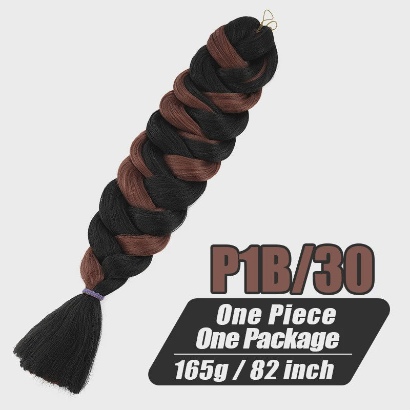 82 Inch Kanekalon Jumbo Braiding Hair - 165g Pre-Stretched Synthetisch Vlecht Haar voor Crocheten