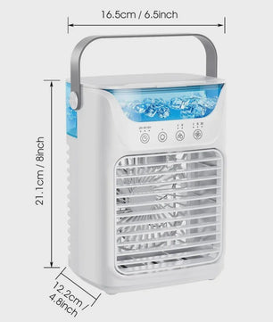 Draagbare Mini Airco Ventilator met Verneveling - USB Oplaadbaar, 650ml Tank, 3 Snelheden, Stil, Koeler voor Thuis & Kantoor