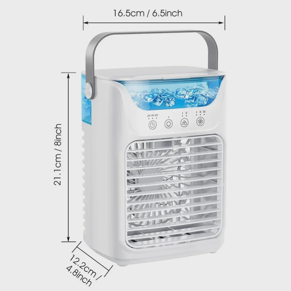 Draagbare Mini Airco Ventilator met Verneveling - USB Oplaadbaar, 650ml Tank, 3 Snelheden, Stil, Koeler voor Thuis & Kantoor