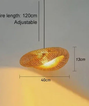 Handgemaakte Bamboe Woven Hanglamp - Vintage Stijl voor Woonkamer & Eetkamer (40-80cm)