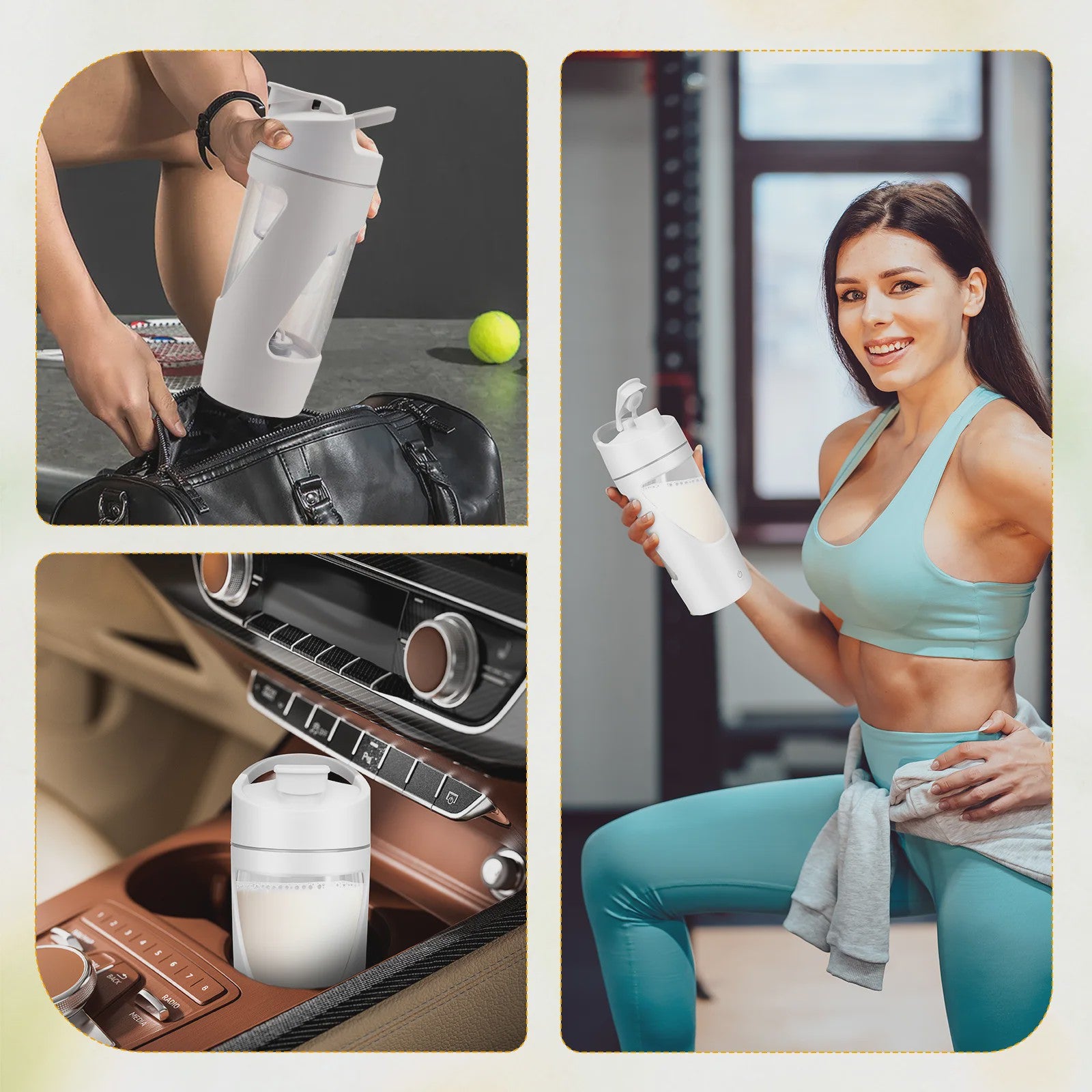 Elektrische Shaker Fles 700ml - USB-C Oplaadbaar, BPA-Vrij & Draagbaar voor Proteïne Shakes