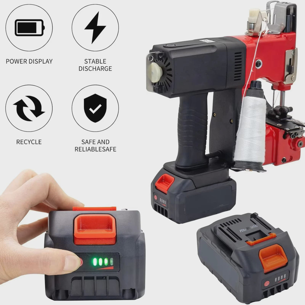 Draagbare Elektrische Naaimachine 21V - Snel, Automatisch, Incl. 2 Batterijen