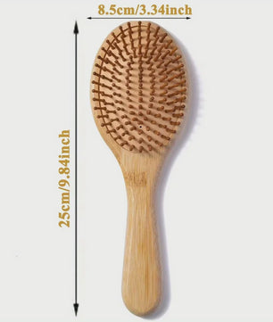Natuurlijke Bamboe Haarborstel met Luchtkussen - Anti-statisch, Ontklittend & Scalp Massage