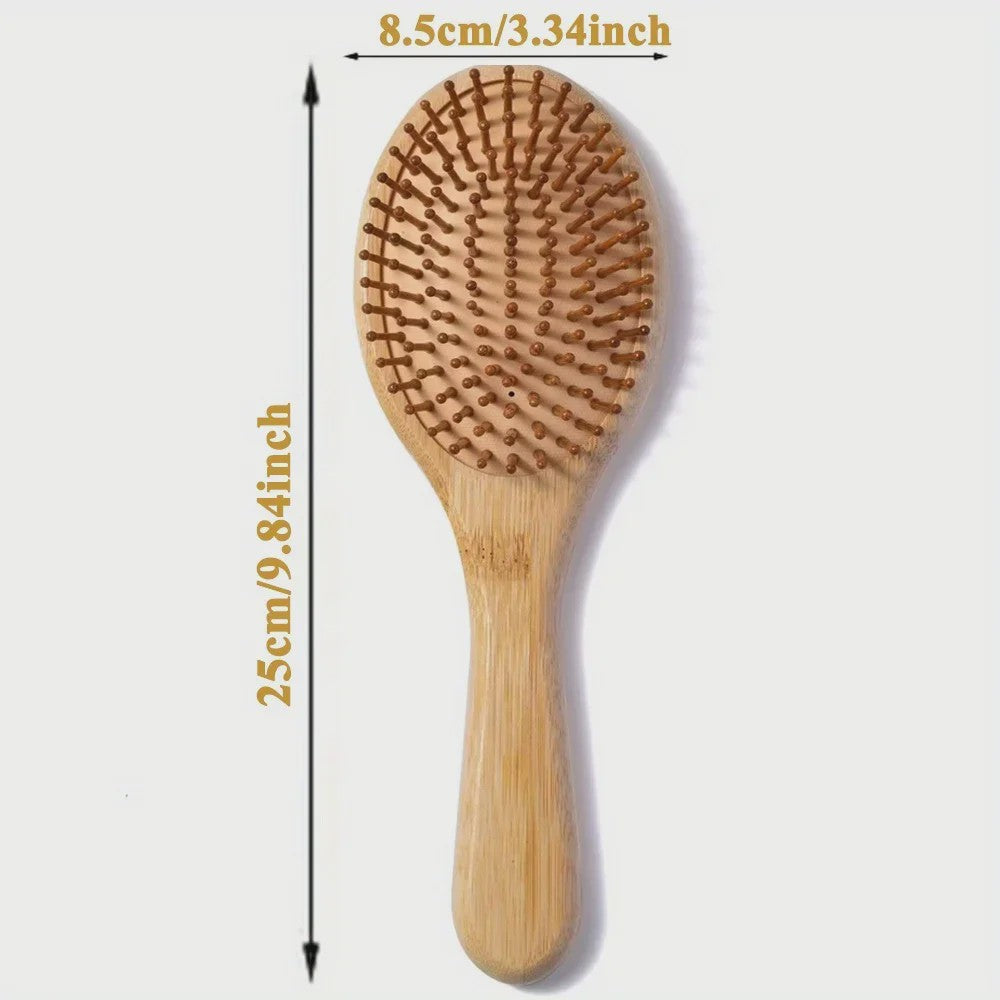 Natuurlijke Bamboe Haarborstel met Luchtkussen - Anti-statisch, Ontklittend & Scalp Massage