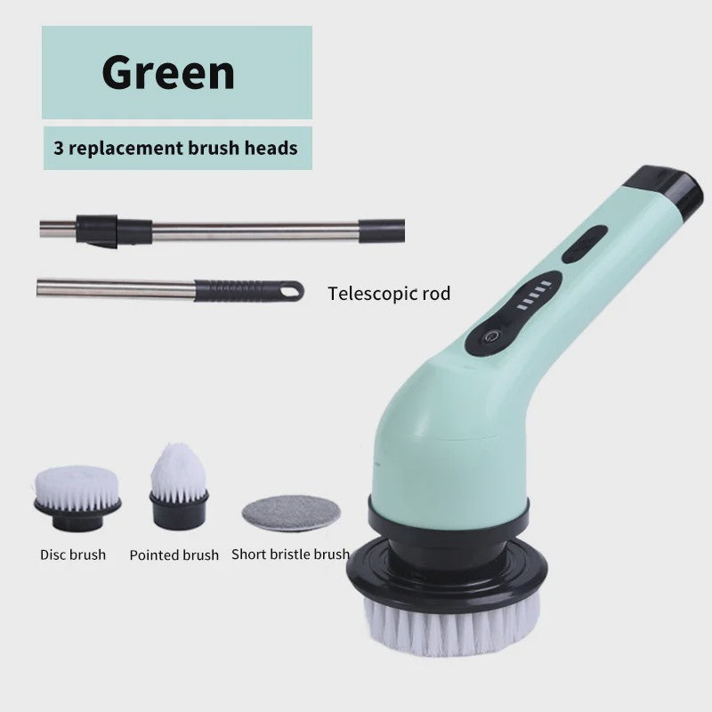Elektrische Schoonmaakborstel 9-in-1: Krachtige Spin Scrubber voor Huis en Keuken
