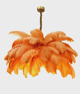 Luxe Struisvogelveer Hanglamp LED - Sfeervolle Verlichting voor Woonkamer & Slaapkamer
