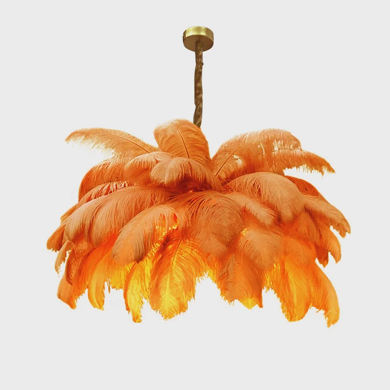 Luxe Struisvogelveer Hanglamp LED - Sfeervolle Verlichting voor Woonkamer & Slaapkamer