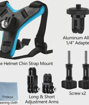 Motorhelm Kinband Mount voor Actiecamera's - GoPro, DJI, Insta360 & Meer