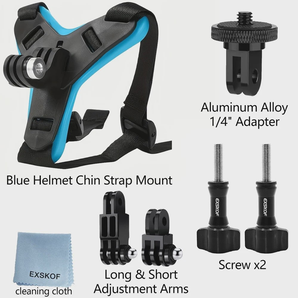Motorhelm Kinband Mount voor Actiecamera's - GoPro, DJI, Insta360 & Meer
