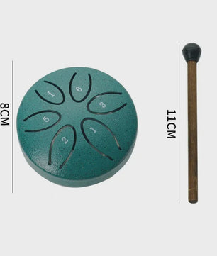 Mini Stalen Tongtrommel (6 Tonen) - Ethereal Hand Drum met Stokken - 3 Inch