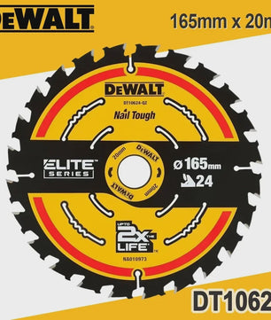 DeWalt DT10624-A9 Cirkelzaagblad 165mm x 20mm, 24T - Voor Houtbewerking & Constructie
