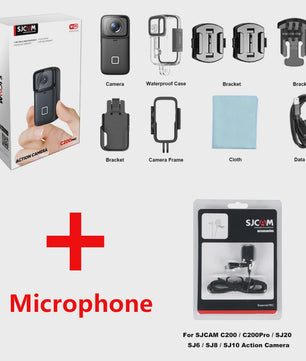 SJCAM C200PRO 4K Action Camera met Microfoon & WiFi - Compact & Waterdicht