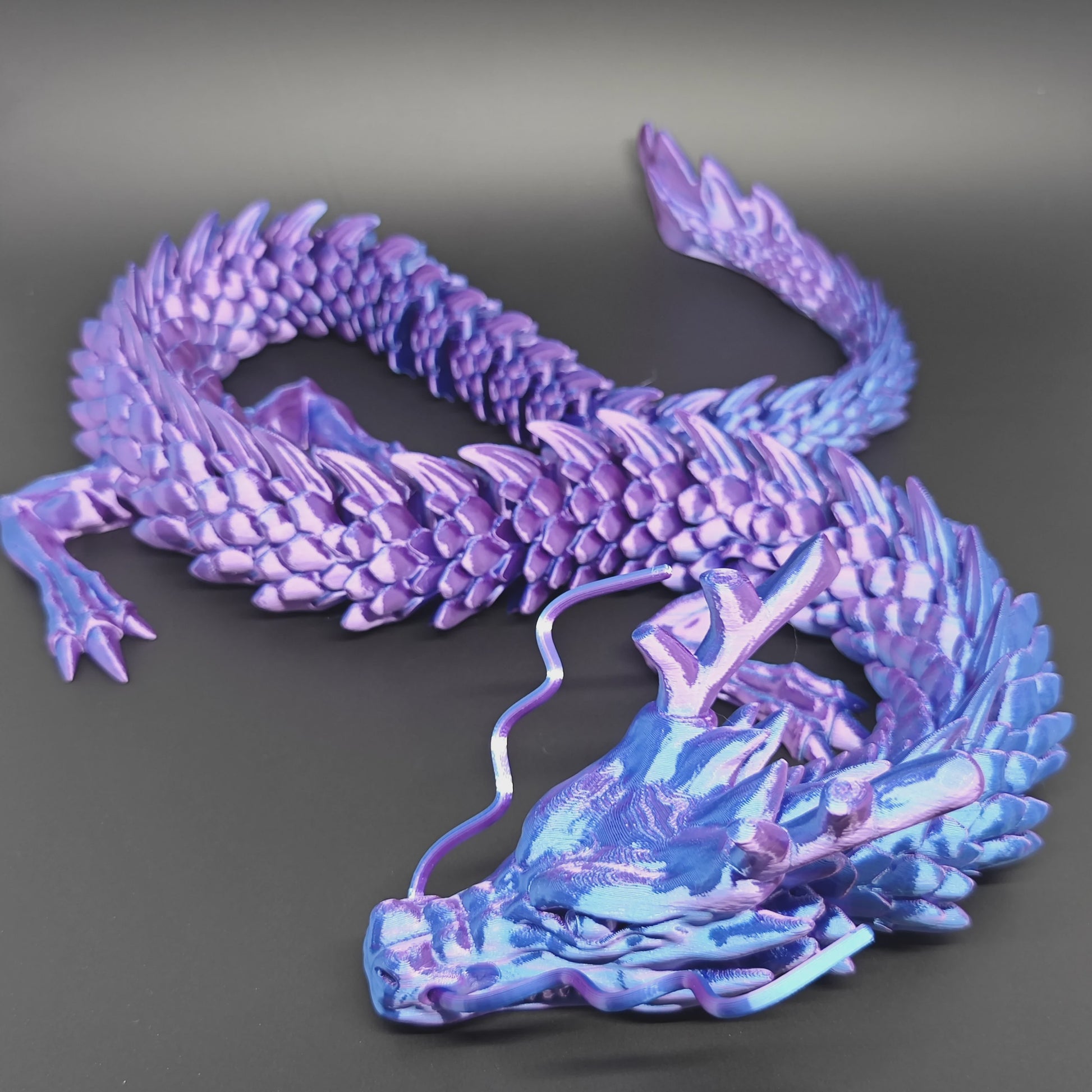 Beweegbare 3D Geprinte Draak Fidget Toy - 88cm Kristal Speelgoed voor ADHD & Cadeau