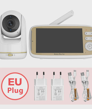 Draadloze Babyfoon met 5" LCD Scherm, App & 3x Zoom - Pan/Tilt & Tweeweg Audio