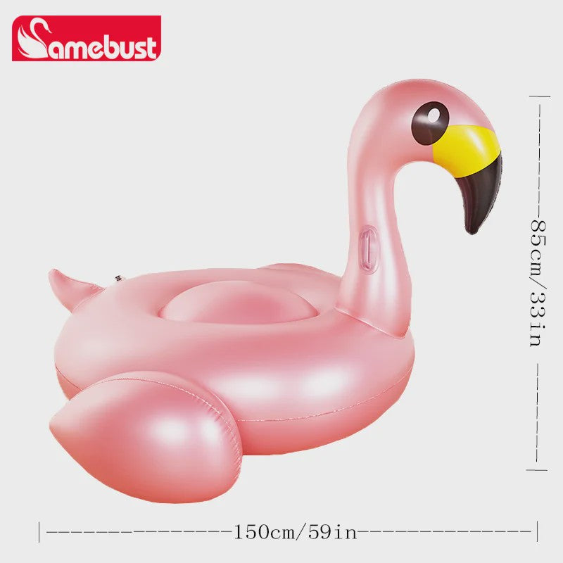 Opblaasbare Flamingo Zwemband - XL Roze Goud - Strand & Zwembad Plezier