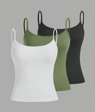 Set van 3 Basic Camisoles met Verstelbare Bandjes - Zomer Essential