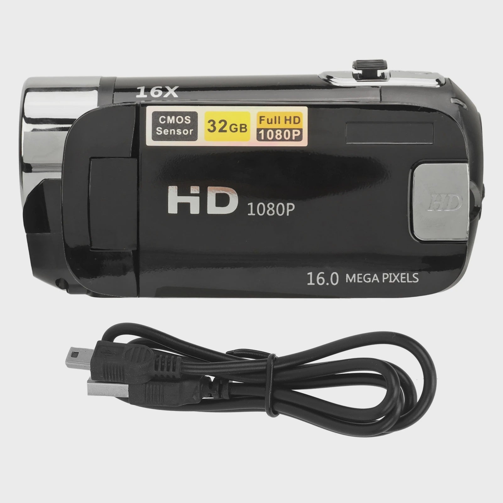 Digitale Camera D90 - 16MP Full HD 1080P, 16x Zoom, Draaibaar Scherm & Vullicht