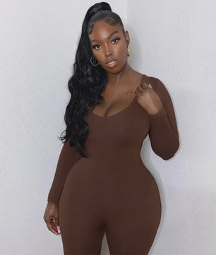 Dulzura Dames Jumpsuit met Lange Mouwen - Bodycon Streetwear Stijl