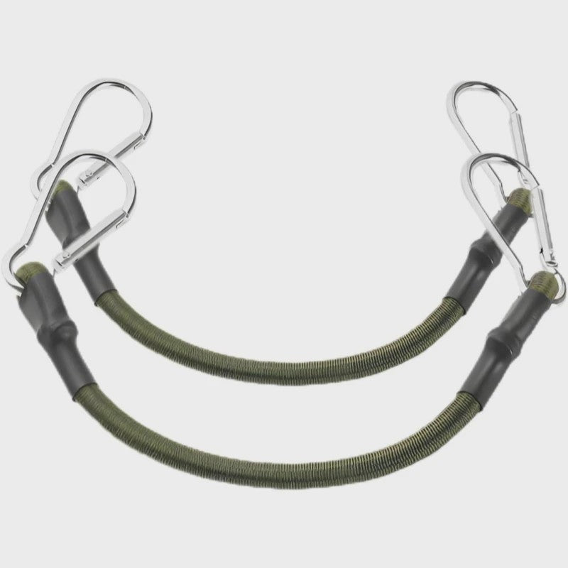 2x Elastisch Touw met Aluminium Haak - 8mm Schokabsorberend Bindtouw voor Outdoor & Camping