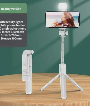 Draadloze Selfie Stick Tripod met Ringlamp en Bluetooth Afstandsbediening