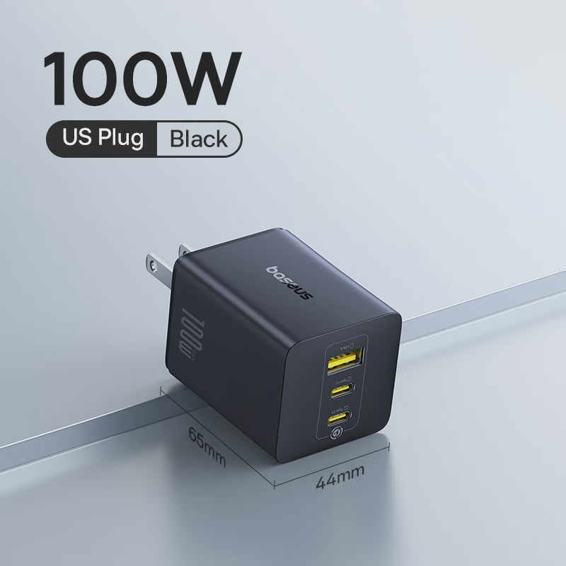 Baseus 100W GaN Snellader: Laad Laptop, Tablet & Telefoon Snel Op