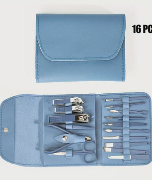 Professionele 16-delige Manicure & Pedicure Set met Reisetui