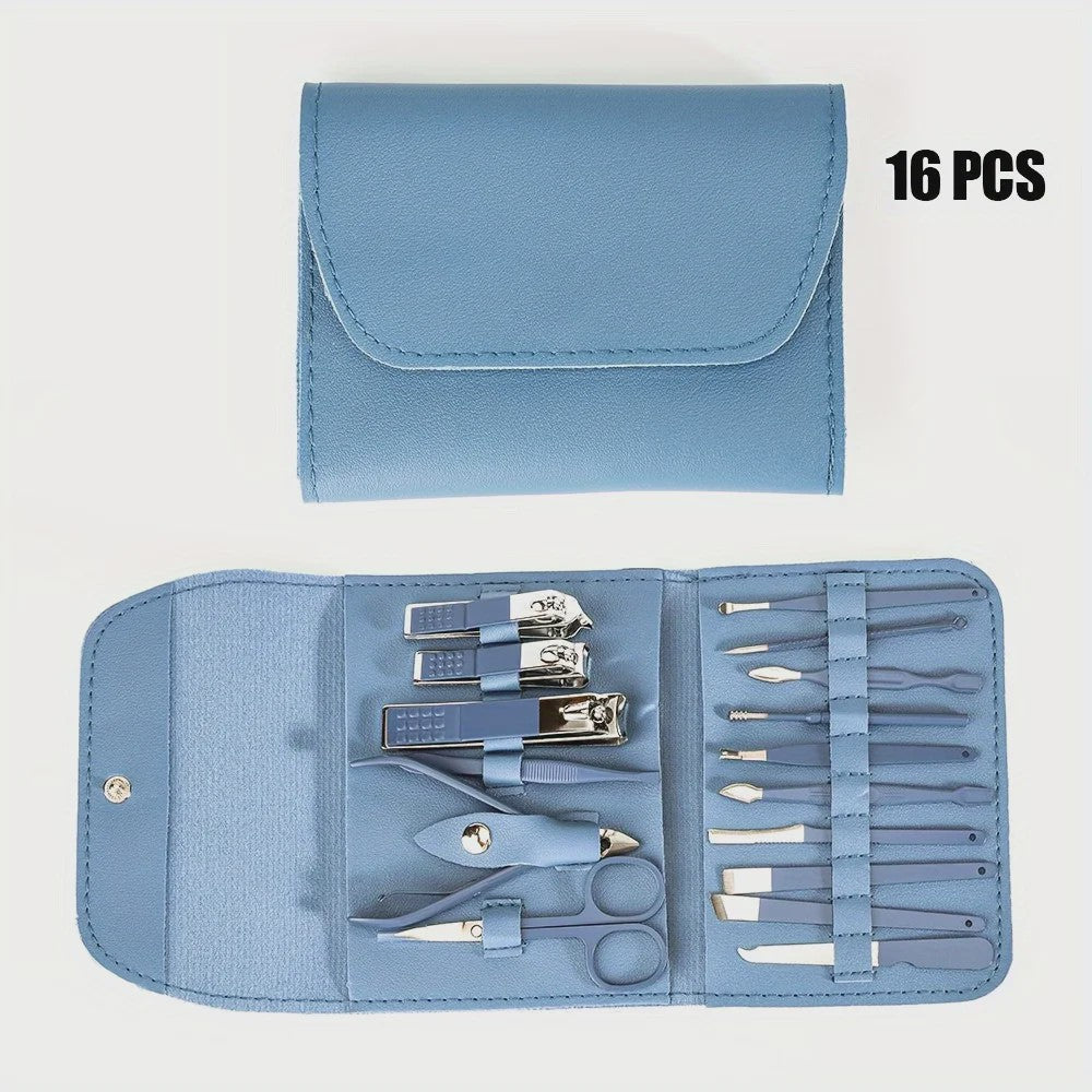 Professionele 16-delige Manicure & Pedicure Set met Reisetui