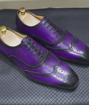 Handgemaakte Heren Leren Wingtip Oxford Schoenen - Klassiek & Formeel