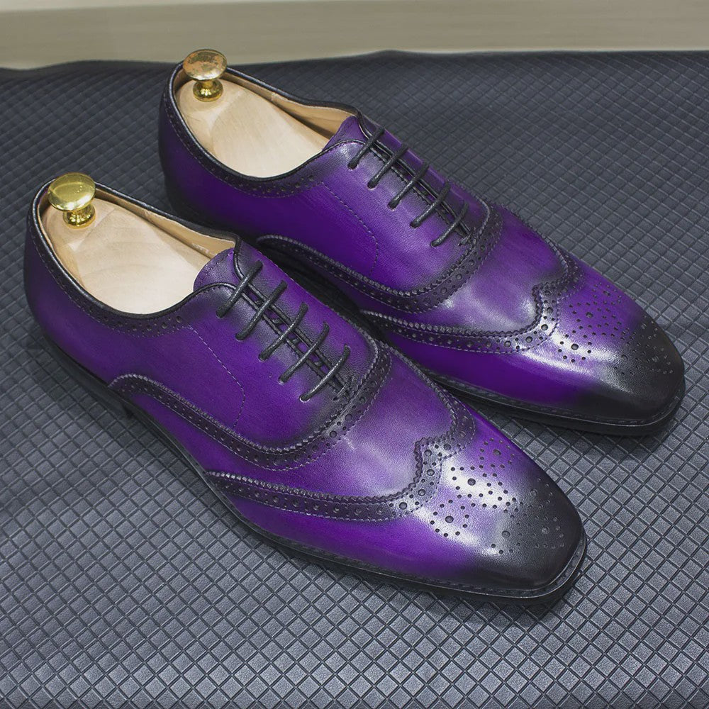 Handgemaakte Heren Leren Wingtip Oxford Schoenen - Klassiek & Formeel