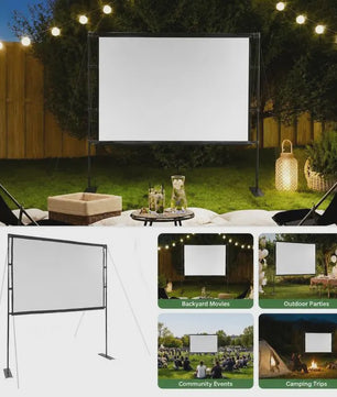 100 Inch Projectiescherm 4:3 met Draagbare Standaard - Anti-Reflectie & Brede Kijkhoek