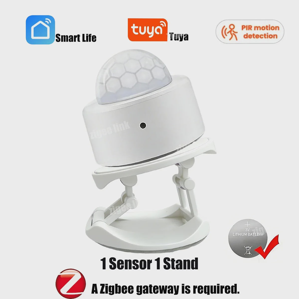 ZigBee 3.0 PIR Bewegingsmelder - Draadloze Slimme Thuisbeveiliging