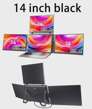 16-Inch Draagbare Triple Screen Monitor - FHD Uitbreiding voor Laptops met Eén Kabel