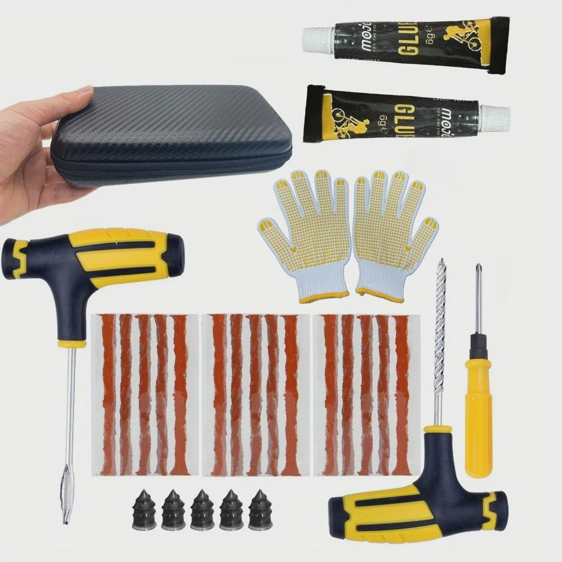 Noodbandreparatieset - Heavy-Duty Lijm & Rubberstrips voor Auto, Truck, Camper