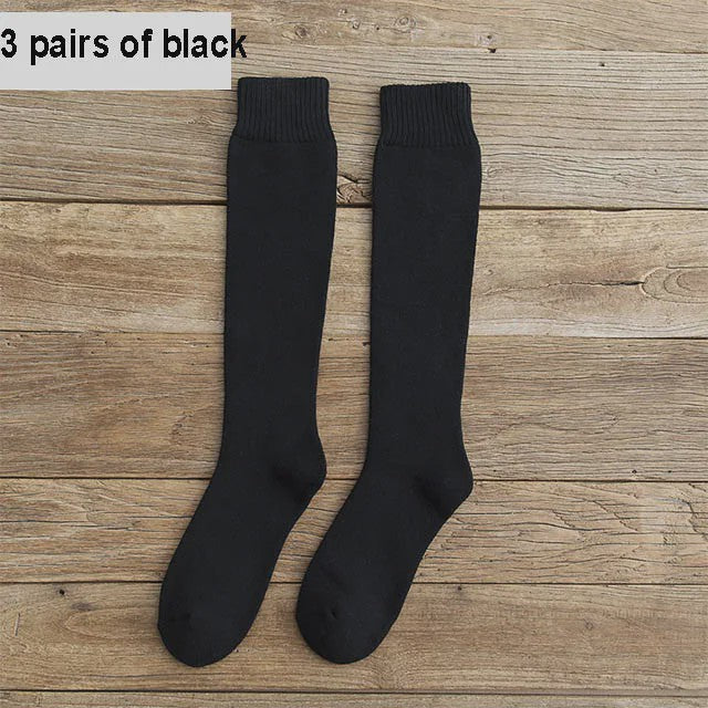 6 Paar Heren Kniehoge Thermosokken - Warm & Dik - Compressie - Maat 38-44