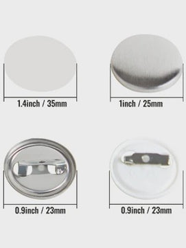 Set van 200/500 Button Badge Onderdelen: Metaal & Plastic Pin Badges in 25/32/58/75mm
