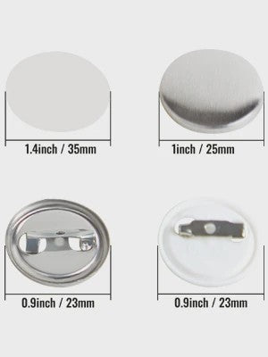 Set van 200/500 Button Badge Onderdelen: Metaal & Plastic Pin Badges in 25/32/58/75mm