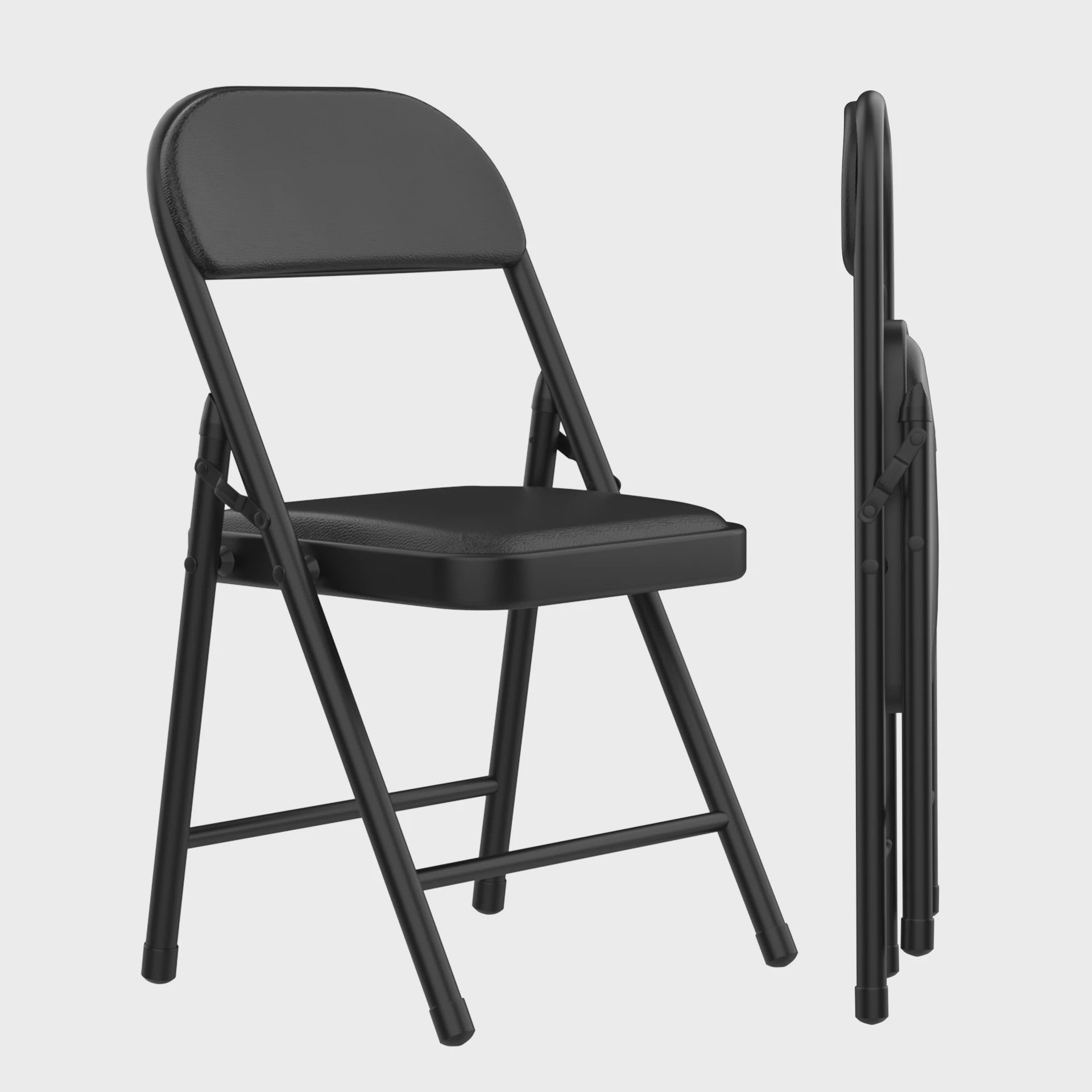 Opvouwbare Stoel met Kunstleren Zitting en Metalen Frame - Comfortabel en Praktisch
