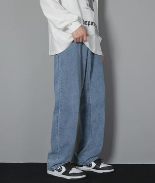 Klassieke Heren Jeans met Wijde Pijpen - Casual Denim Broek in Lichtblauw, Grijs & Zwart