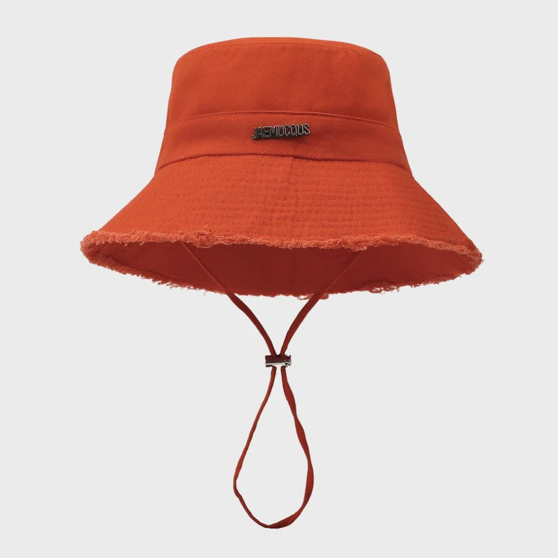 Zomerse Denim Fisherman Hat met Grote Rand en Koord - UV Bescherming voor Dames & Heren