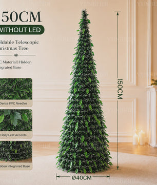 Opvouwbare Kunstkerstboom met LED-verlichting - 150cm of 180cm - Ruimtebesparend & Sfeervol