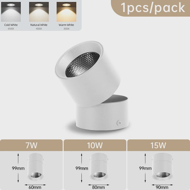 Opklapbare LED Downlight Spot - 7/10/15W - 3 Kleuren Licht - Plafondlamp
