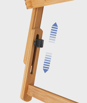 Opklapbare Bamboe Bedtafel met Verstelbare Hoogte & Kantelbaar Bureau - Ideaal voor Laptop, Ontbijt & Lezen