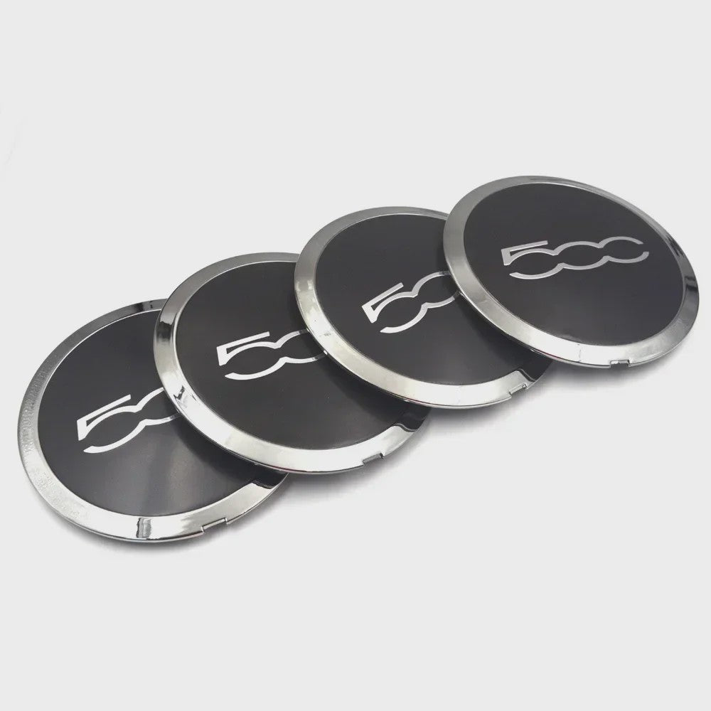 Set Naafdoppen Velgen 500 Logo voor Fiat 500 - 4 Stuks