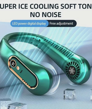 Draagbare Nekventilator met LED Display - 5 Snelheden & Bladloos Ontwerp
