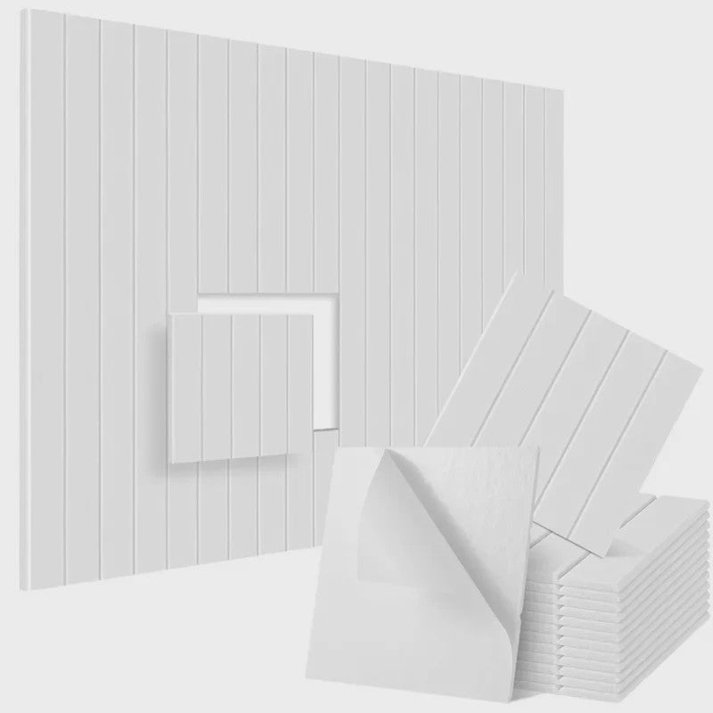 12x Akoestische Panelen 30x30cm - Geluidsabsorberend, Zelfklevend, Verticale Strepen