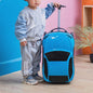 Vrolijke Kinder Koffer op Wielen - Cartoon Auto Design - Lichtgewicht Trolley voor Kinderen (2-10 jaar)
