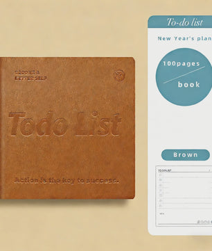 Mini Notitieboek PU Leer - Dagelijkse Planner & To-Do Lijst met Lint Bladwijzer