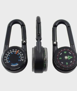 3-in-1 Kompas & Thermometer Carabiner Clip - Outdoor Survival Sleutelhanger