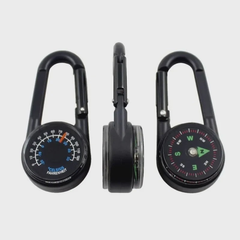 3-in-1 Kompas & Thermometer Carabiner Clip - Outdoor Survival Sleutelhanger