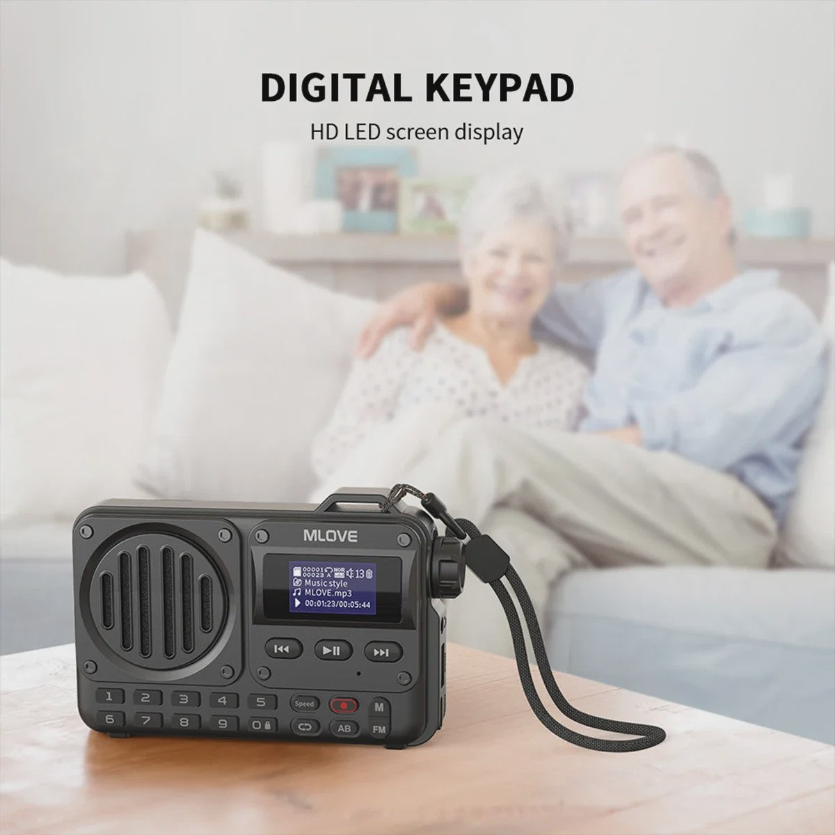 MLOVE BV800 Draagbare Bluetooth Speaker met FM Radio, LCD Scherm, AUX, USB & TF Kaart